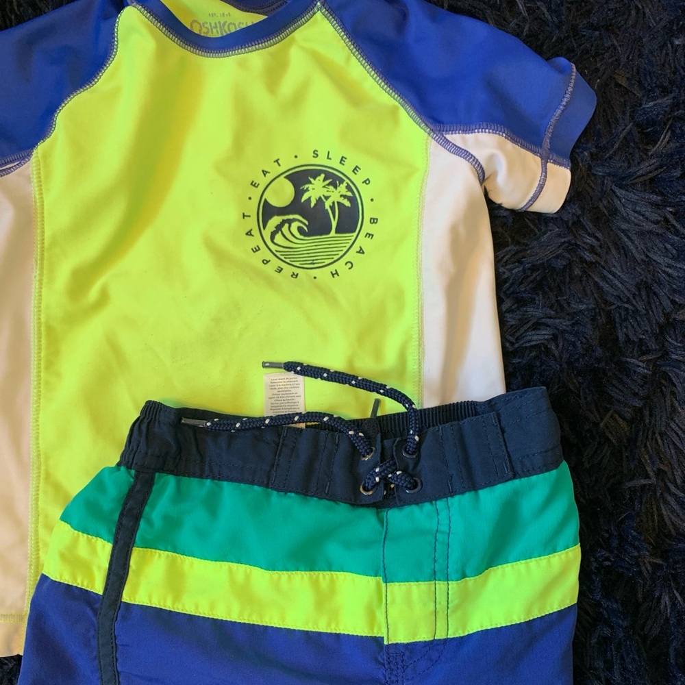 Boys board shorts and rash guard set